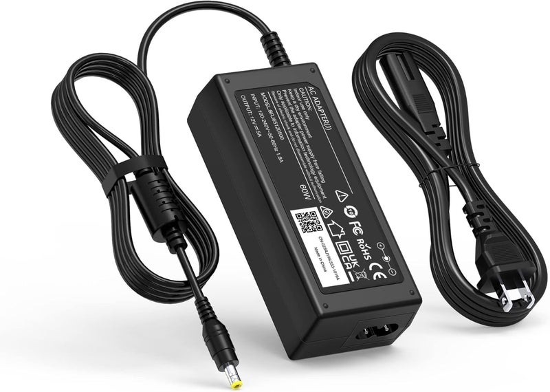 LJO-EEIH 12V Power Cord Compatible with Dell Monitor 22'' 23'' 24'' 27" S2316H, S2316M, S2340L, S2340M, S2440L, S2740L, S2240L, S2240T, S2240M, S2216H, S2216M Monitor Power Supply Cord Replacement - Image 1